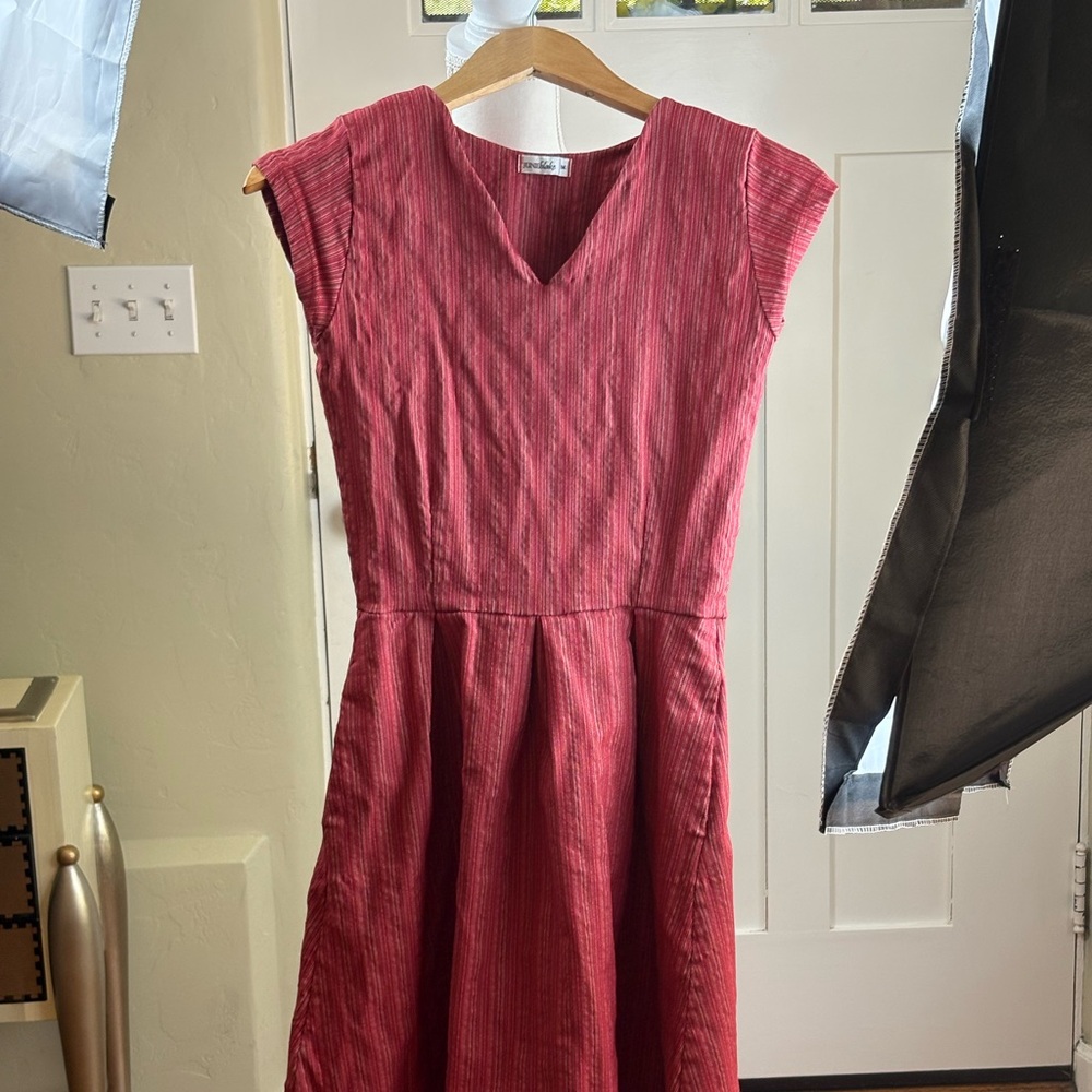 ❤️ Junie Blake Red Stripe Midi Dress– Modest Fit & Flare–4th of July Dress